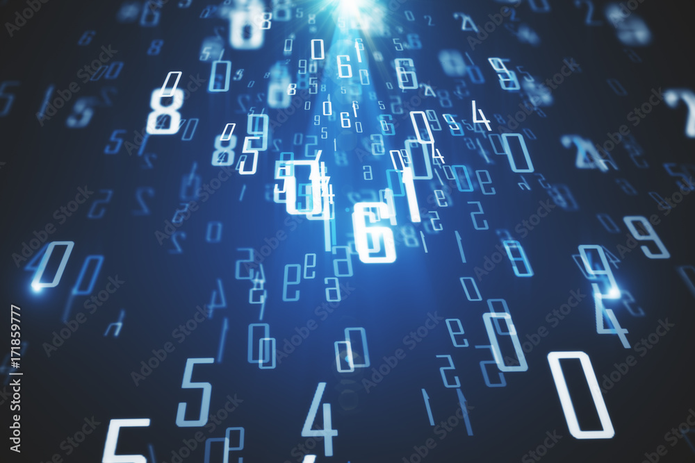 Aufkleber Tech digital numbers texture