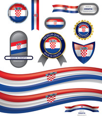 Made in Croatia Seal, Croatian Flag (Vector Art)