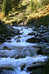 Mountain river, waterfall, Tatri