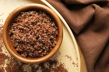 Foto auf Acrylglas Bowl with boiled quinoa grains on tray © Africa Studio