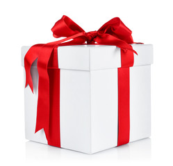 Christmas gift box on white background