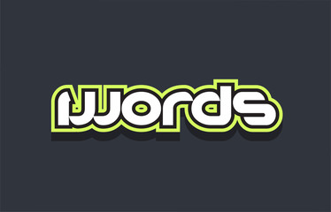 words word text logo design green blue white