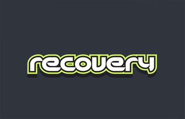 recovery word text logo design green blue white