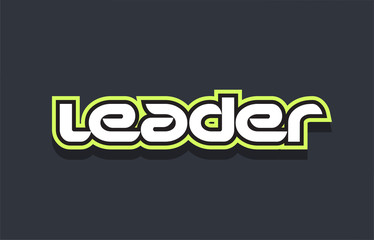 leader word text logo design green blue white