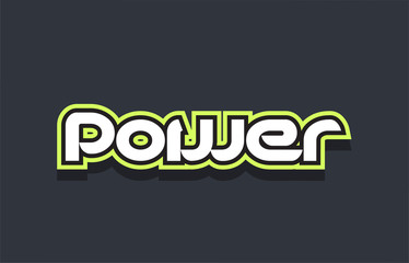 power word text logo design green blue white
