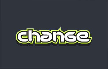 change word text logo design green blue white