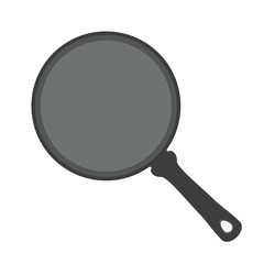 Frying pan, stainless steel kitchenware, utensil. Flat style. Vector illustration