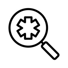 Ambulance search linear icon