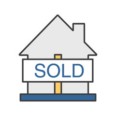 Sold house color icon