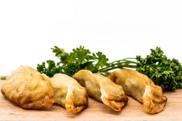 Chinese food Fried dumplings on plate