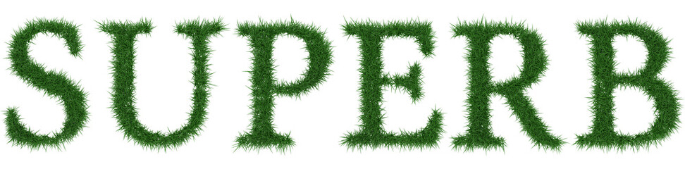 Superb - 3D rendering fresh Grass letters isolated on whhite background.