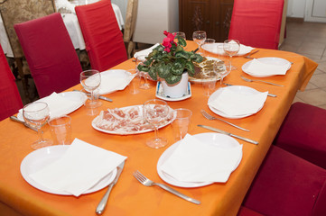 table set for a charity party