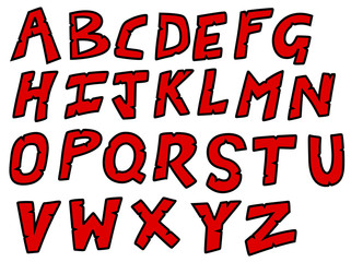 Red Retro Alphabets