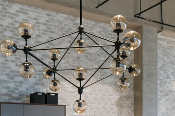 Fototapeta na wymiar Modern ceiling lamp interior decoration
