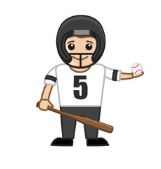 Baseball Player with Ball