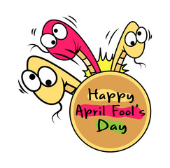 Funny Cartoon Snakes - Fool Day Vector Banner