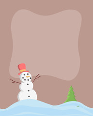 Snowman on Snow Vector