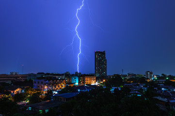 On a night where lightning is a straight line down the middle of the community.