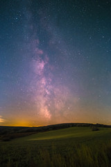 The center of the Milky Way as seen from Battenberg in the Palatinate Forest in Germany.