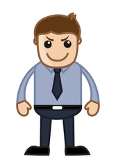 Blissful Cartoon Businessman Character