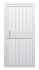 Vector illustration of aluminium door and chrome door handle isolated on white background.