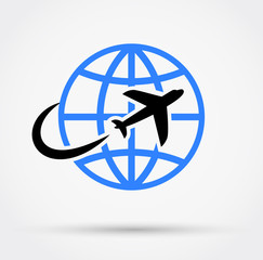 Airplane travel icon vector illustration.