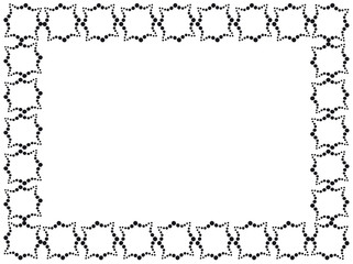 Rectangular frame made of decorative elements in black color