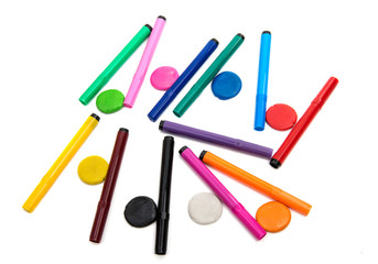 colored markers isolated