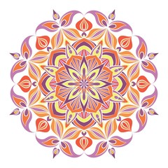 Fototapeta na wymiar Vector Mandala ornament. Vintage decorative elements. Oriental round pattern. Islam, Arabic, Indian, turkish, pakistan, chinese, ottoman motifs. Hand drawn floral background.