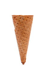 Sweet wafer cone isolated on white background