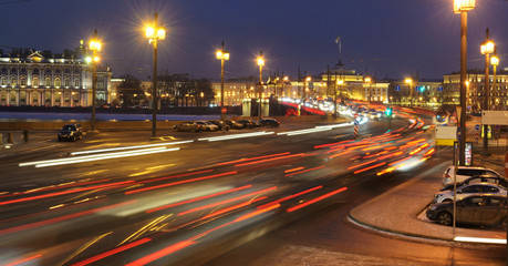 Fototapeta na wymiar Electric city lights at night.