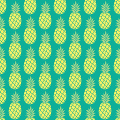 Pineapple vector background. Pineapple seamless pattern. Pineapple textile pattern. Pineapple repeating background, Summer colorful pineapple textile print. Pineapple background for scrapbooking.