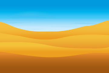 Fototapeta na wymiar Desert and blue sky. Vector illustration of landscape background