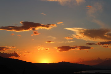sky and clouds during the golden hour of sunset