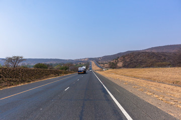 Fototapeta na wymiar Road Highway Vehicles Landscape
