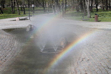 rainbow in the fountain