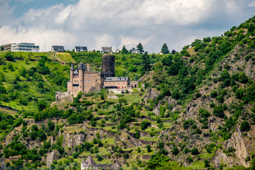 Fototapeta na wymiar Katz Castle at Rhine Valley near St. Goarshausen, Germany