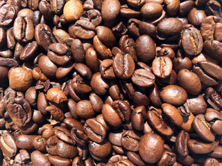 close-up of coffee beans.aroma.hot drinks.