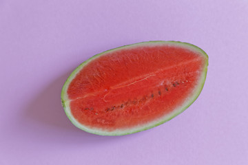 pieces of watermelon on pink background