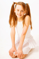 Fototapeta premium little girl in white dress