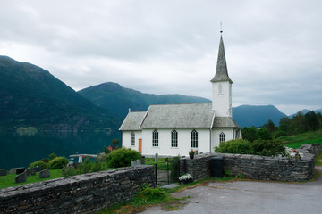 Fototapeta na wymiar Typical christianity church in Norway