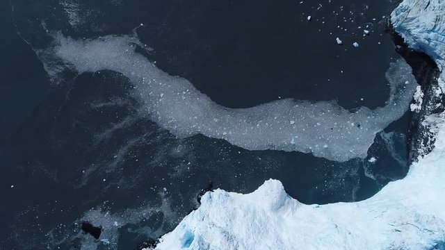Arial 4k shots of a glacier and it's surroundings in Alaska