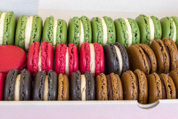 Colorful and delicious looking assortment of macarons 