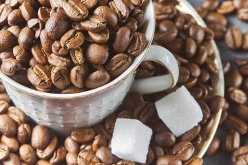 coffee beans in a cup
