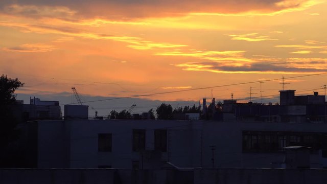 Time Lapse Wide Shot of Downtown at Sunset times. Footage shot with 4k RAW Photo Sequence.