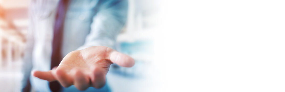 Panorama View Of Empty Businessman Hand