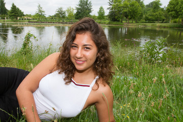 Beautiful young woman portrait - close up