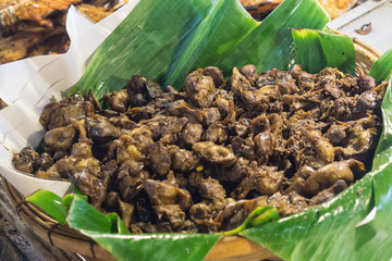 liver grilled in the market., thailand