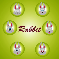 vector illustration of cartoon rabbits