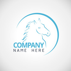 Company logo with horse modern line vector illustration